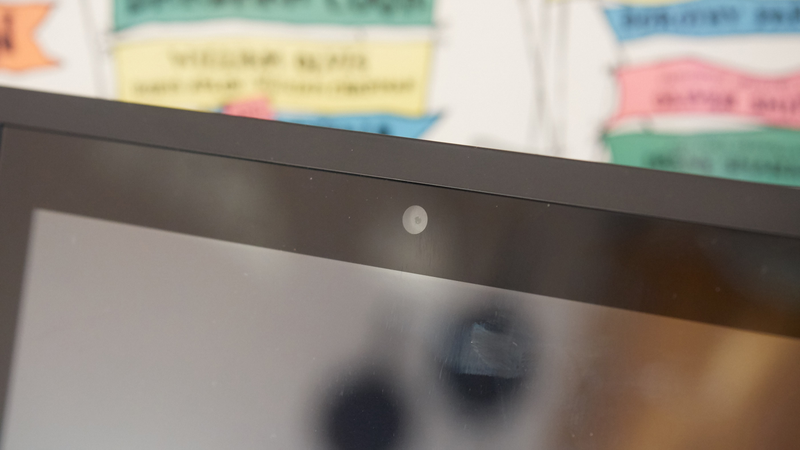 The Echo Show has a camera for video calls (and definitely not to watch you), it is also SUPER prone to fingerprints. (Image: Alex Cranz/Gizmodo)